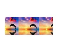 GRatka Dolphin Jumping,Mouse Pad Large Desk Pad Computer Keyboard Mouse Mat With Non Slip Rubber Base 30 x 80 cm
