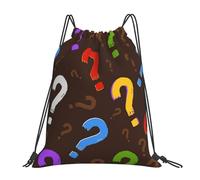Drawstring Backpack,Unisex String Bag Sport Gym Bag Casual Daypack Drawstring Sackpack,Colorful Question Mark