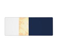 GRatka Elegant Faux Gold Navy Blue White Stripes Accent,Mouse Pad Large Desk Pad Computer Keyboard Mouse Mat With Non Slip Rubber Base 30 x 80 cm