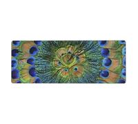 GRatka Fashion Peacock Feathers,Mouse Pad Large Desk Pad Computer Keyboard Mouse Mat With Non Slip Rubber Base 30 x 80 cm