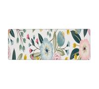 GRatka Floral Spring Flowers Lovely Blue Pink Rose Green Leaf Sweet Colors,Mouse Pad Large Desk Pad Computer Keyboard Mouse Mat With Non Slip Rubber Base 30 x 80 cm