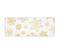 GRatka Gold Snowflake Christmas Xmas White,Mouse Pad Large Desk Pad Computer Keyboard Mouse Mat With Non Slip Rubber Base 30 x 80 cm