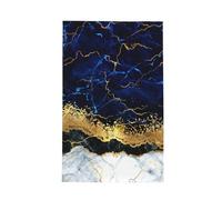 GRatka Gold White Marble Wave Navy Blue,Waffle Tea Towels Kitchen Absorbent Dish Cloth Drying Dish Towels 41 x 66 cm