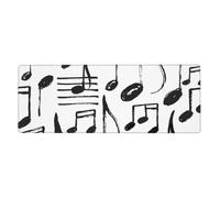 GRatka Hand Sketch Musical Notes,Mouse Pad Large Desk Pad Computer Keyboard Mouse Mat With Non Slip Rubber Base 30 x 80 cm