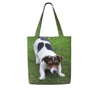 GrAtka Jack Russell Dog,Reusable Grocery Bags Shopping Tote Bags Large Capacity Canvas Shoulder bag