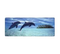 GRatka Jumping Whales,Mouse Pad Large Desk Pad Computer Keyboard Mouse Mat With Non Slip Rubber Base 30 x 80 cm