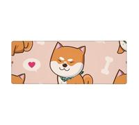 GRatka Kawaii Cute Shiba Inu,Mouse Pad Large Desk Pad Computer Keyboard Mouse Mat With Non Slip Rubber Base 30 x 80 cm