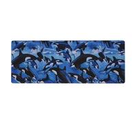 GRatka Killer Whales Orcas Sea,Mouse Pad Large Desk Pad Computer Keyboard Mouse Mat With Non Slip Rubber Base 30 x 80 cm