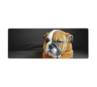 GRatka Kneeling English Bulldog,Mouse Pad Large Desk Pad Computer Keyboard Mouse Mat With Non Slip Rubber Base 30 x 80 cm