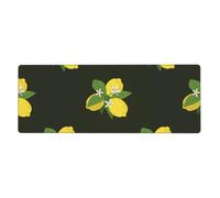 GRatka Lemon With Branch And Lilies Bouquet Black,Mouse Pad Large Desk Pad Computer Keyboard Mouse Mat With Non Slip Rubber Base 30 x 80 cm