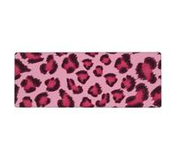GRatka Leopard Print Leopard Print Pink,Mouse Pad Large Desk Pad Computer Keyboard Mouse Mat With Non Slip Rubber Base 30 x 80 cm
