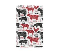 GRatka Meat Cuts Diagrams Butcher Shop,Waffle Tea Towels Kitchen Absorbent Dish Cloth Drying Dish Towels 41 x 66 cm