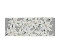 GRatka Modern Edelweiss Swiss Alpine Flowers,Mouse Pad Large Desk Pad Computer Keyboard Mouse Mat With Non Slip Rubber Base 30 x 80 cm