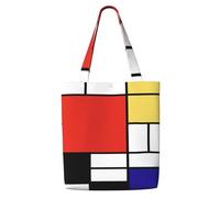 GRatka Mondrian,Reusable Grocery Bags Shopping Tote Bags Large Capacity Canvas Shoulder bag