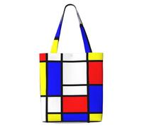 GRatka Mondrian,Reusable Grocery Bags Shopping Tote Bags Large Capacity Canvas Shoulder bag