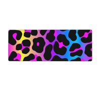 GRatka Neon Leopard Print,Mouse Pad Large Desk Pad Computer Keyboard Mouse Mat With Non Slip Rubber Base 30 x 80 cm