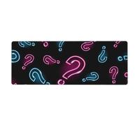 GRatka Neon Question Mark Seamless,Mouse Pad Large Desk Pad Computer Keyboard Mouse Mat With Non Slip Rubber Base 30 x 80 cm