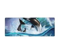 GRatka Orca Killer Whales Wave,Mouse Pad Large Desk Pad Computer Keyboard Mouse Mat With Non Slip Rubber Base 30 x 80 cm