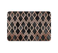 GRatka Outdoor Doormat, Indoor Entrance Non-Slip Doormats, Outside Patio Rug Pad 40x60 cm, Copper And Black Geo Diamonds