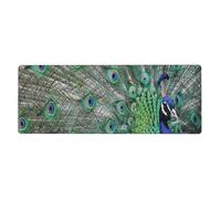 GRatka Peacock Displaying Feathers Open Wings,Mouse Pad Large Desk Pad Computer Keyboard Mouse Mat With Non Slip Rubber Base 30 x 80 cm