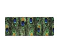 GRatka Peacock Tail Feathers,Mouse Pad Large Desk Pad Computer Keyboard Mouse Mat With Non Slip Rubber Base 30 x 80 cm