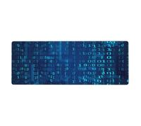 GRatka Programmer Blue Binary Code,Mouse Pad Large Desk Pad Computer Keyboard Mouse Mat With Non Slip Rubber Base 30 x 80 cm