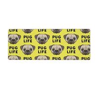 GRatka Pug Life Cute Pug Face Yellow,Mouse Pad Large Desk Pad Computer Keyboard Mouse Mat With Non Slip Rubber Base 30 x 80 cm