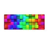 GRatka Rainbow Color Plaid,Mouse Pad Large Desk Pad Computer Keyboard Mouse Mat With Non Slip Rubber Base 30 x 80 cm