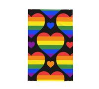 GRatka Rainbow Hearts Gay Pride Flag,Waffle Tea Towels Kitchen Absorbent Dish Cloth Drying Dish Towels 41 x 66 cm