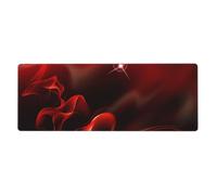 GRatka Red Flame Printed,Mouse Pad Large Desk Pad Computer Keyboard Mouse Mat With Non Slip Rubber Base 30 x 80 cm