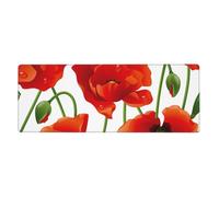 GRatka Red Poppy Flowers,Mouse Pad Large Desk Pad Computer Keyboard Mouse Mat With Non Slip Rubber Base 30 x 80 cm