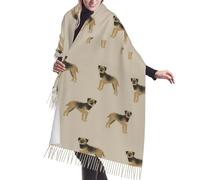 GRatka Scarf,Border Terrier Dog Tan, Unisex Fringed Scarf Large Warm Soft Cashmere Feel Shawls Wraps 196x68 cm