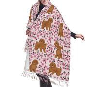 GRatka Scarf,Ruby Cavoodle Cavapoo Dog Breed Cherry, Unisex Fringed Scarf Large Warm Soft Cashmere Feel Shawls Wraps 196x68 cm