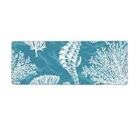 GRatka Sea Shells Seahorse Coral,Mouse Pad Large Desk Pad Computer Keyboard Mouse Mat With Non Slip Rubber Base 30 x 80 cm
