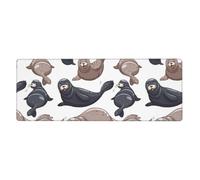 GRatka Seals Illustration Sea Lion,Mouse Pad Large Desk Pad Computer Keyboard Mouse Mat With Non Slip Rubber Base 30 x 80 cm