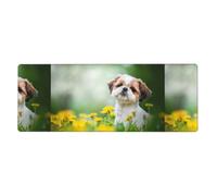 GRatka Shih Tzu Little Cute Dogs Curly Puppy Pets Field,Mouse Pad Large Desk Pad Computer Keyboard Mouse Mat With Non Slip Rubber Base 30 x 80 cm