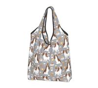 GRatka Shopping Bags, Reusable Grocery Bags Foldable Tote Bags Large Carry Bag Washable Cavalier King Charles Spaniel Coffee Spaniel Dog