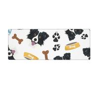 GRatka Smiling Dog Border Collie,Mouse Pad Large Desk Pad Computer Keyboard Mouse Mat With Non Slip Rubber Base 30 x 80 cm