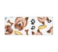 GRatka Smiling Dog Yorkshire Terrier,Mouse Pad Large Desk Pad Computer Keyboard Mouse Mat With Non Slip Rubber Base 30 x 80 cm