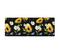 GRatka Sunflowers Chamomile Printed,Mouse Pad Large Desk Pad Computer Keyboard Mouse Mat With Non Slip Rubber Base 30 x 80 cm