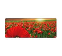 GRatka Sunset Poppy Field,Mouse Pad Large Desk Pad Computer Keyboard Mouse Mat With Non Slip Rubber Base 30 x 80 cm
