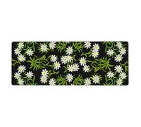GRatka Swiss Alpine Edelweiss Floral,Mouse Pad Large Desk Pad Computer Keyboard Mouse Mat With Non Slip Rubber Base 30 x 80 cm