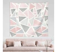 GrAtka Tapestry, Geometric Pink Grey Glitter Wall Tapestry Durable Wall Decoration Tapestry For Living Room Bedroom152X130 CM