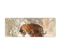 GRatka Tiger Baby Tigerfamile Young,Mouse Pad Large Desk Pad Computer Keyboard Mouse Mat With Non Slip Rubber Base 30 x 80 cm