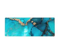 GRatka Trendy Abstract Teal Gold Swirls,Mouse Pad Large Desk Pad Computer Keyboard Mouse Mat With Non Slip Rubber Base 30 x 80 cm