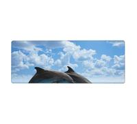 GRatka Two Dolphins,Mouse Pad Large Desk Pad Computer Keyboard Mouse Mat With Non Slip Rubber Base 30 x 80 cm