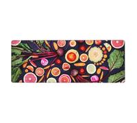 GRatka Vegan Live Fruits Vegetables Print,Mouse Pad Large Desk Pad Computer Keyboard Mouse Mat With Non Slip Rubber Base 30 x 80 cm
