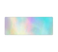 GRatka Very Beautiful Rainbow Texture Hologram Foil,Mouse Pad Large Desk Pad Computer Keyboard Mouse Mat With Non Slip Rubber Base 30 x 80 cm