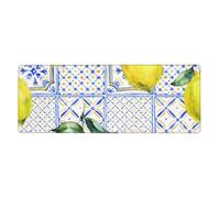 GRatka Vintage Lemon Summer Fruit Ethnic Blue,Mouse Pad Large Desk Pad Computer Keyboard Mouse Mat With Non Slip Rubber Base 30 x 80 cm