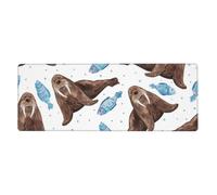 GRatka Watercolor Brown Walrus,Mouse Pad Large Desk Pad Computer Keyboard Mouse Mat With Non Slip Rubber Base 30 x 80 cm